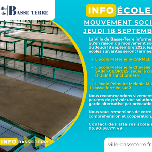 Mouvement social Jeudi 18 septembre dans les écoles